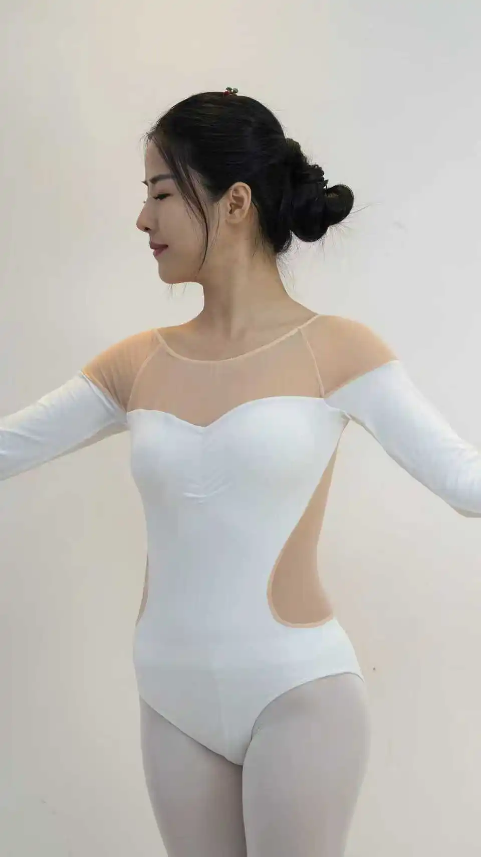 

Новый стиль: Женский цельный костюм для балета и фитнеса с длинным рукавом для взрослых, для фигурной гимнастики и воздушной йоги