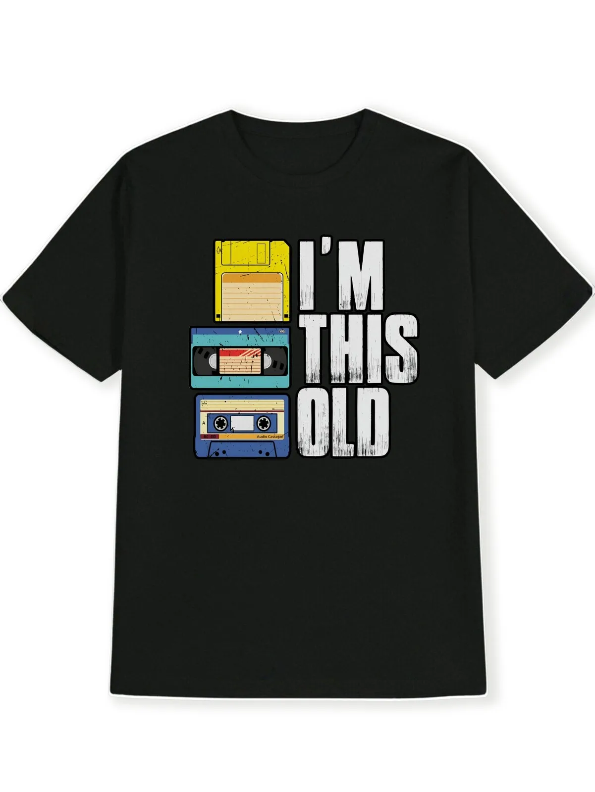 

I'm This Old Retro Graphic Tee - Vintage Floppy Disk Cassette Nostalgia T-Shirt