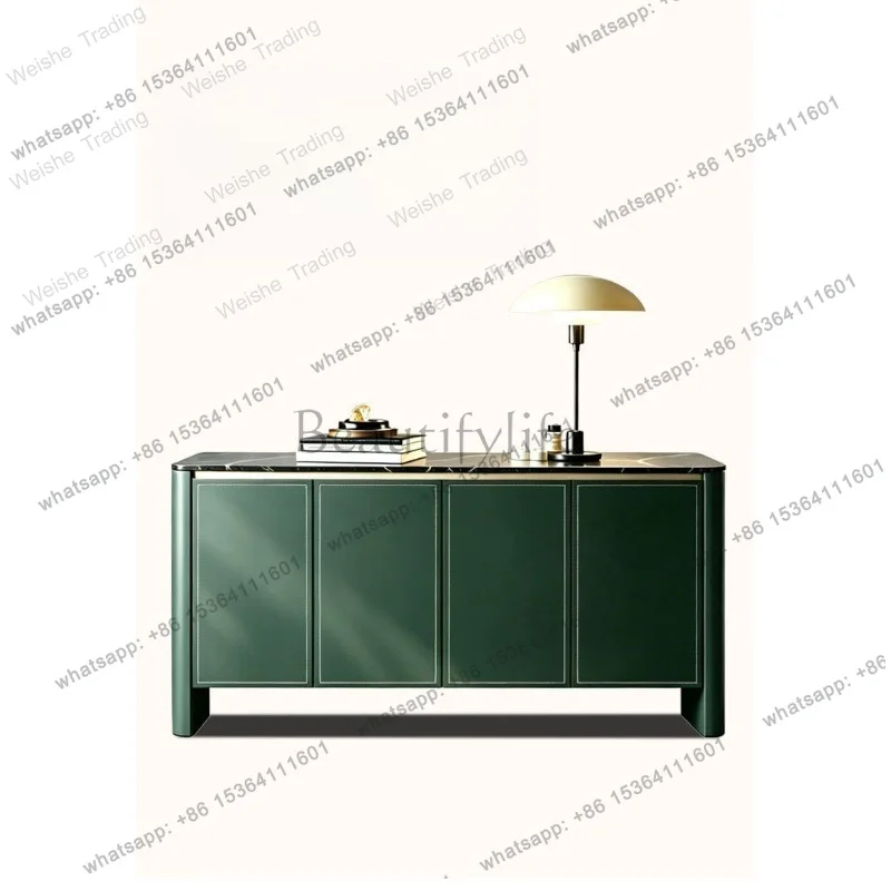 LJY High-end Italian natural luxury stone living room entrance shoe cabinet marble customizable storage side cabinet