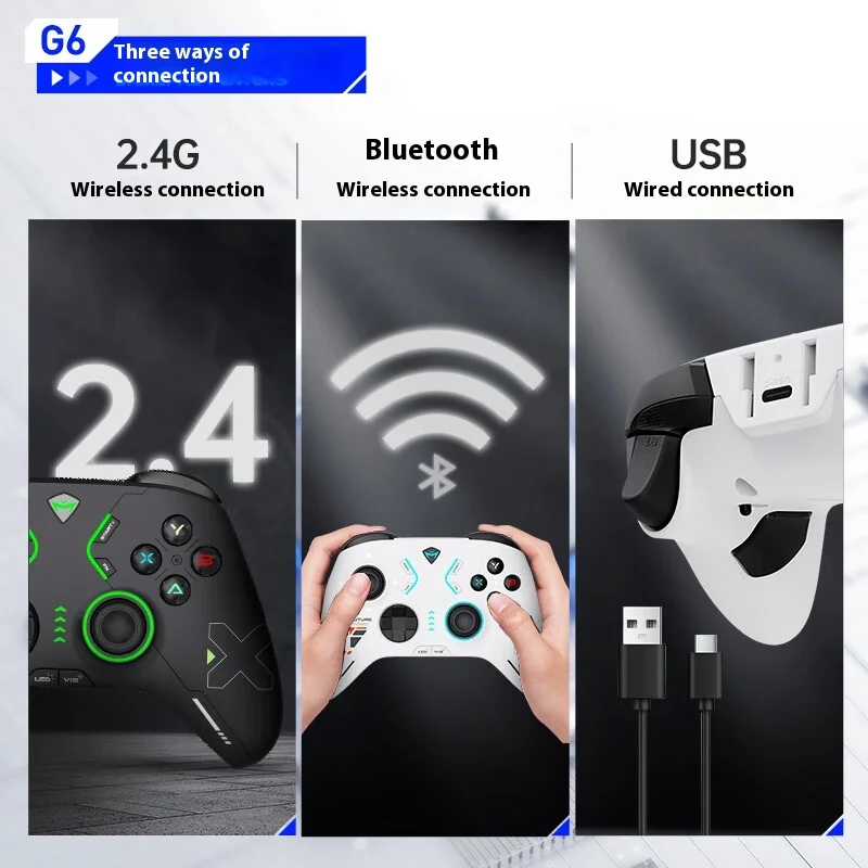 New Machenike G6 Pro Wireless Bluetooth 2.4g Black Wukong Game Controller Hall Joystick Six Axis Controller Pc Customized Gift