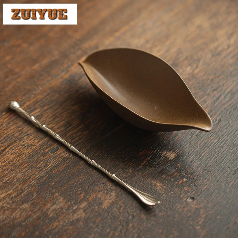 Boutique Coarse Pottery Handmade Tea Spoon Household Creative Leaf Tea Scoop Elegant Shovel Appreciation Ladle for Tea Craft