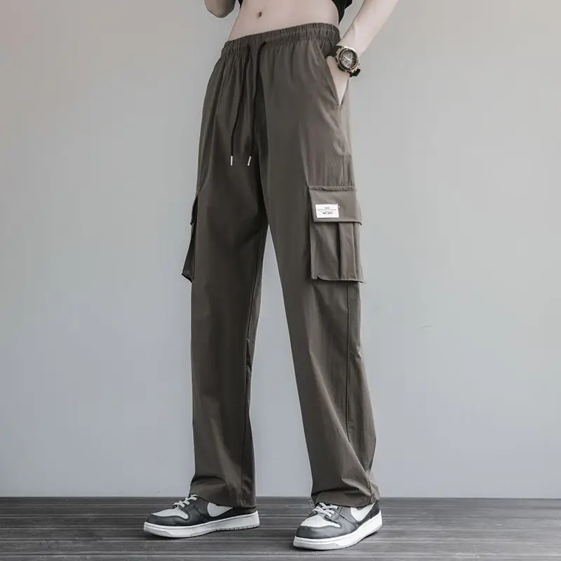 2025 New Spring and Autumn Straight Versatile Wide-leg Quick-drying Work Pants Casual Droop Men Thin Trousers