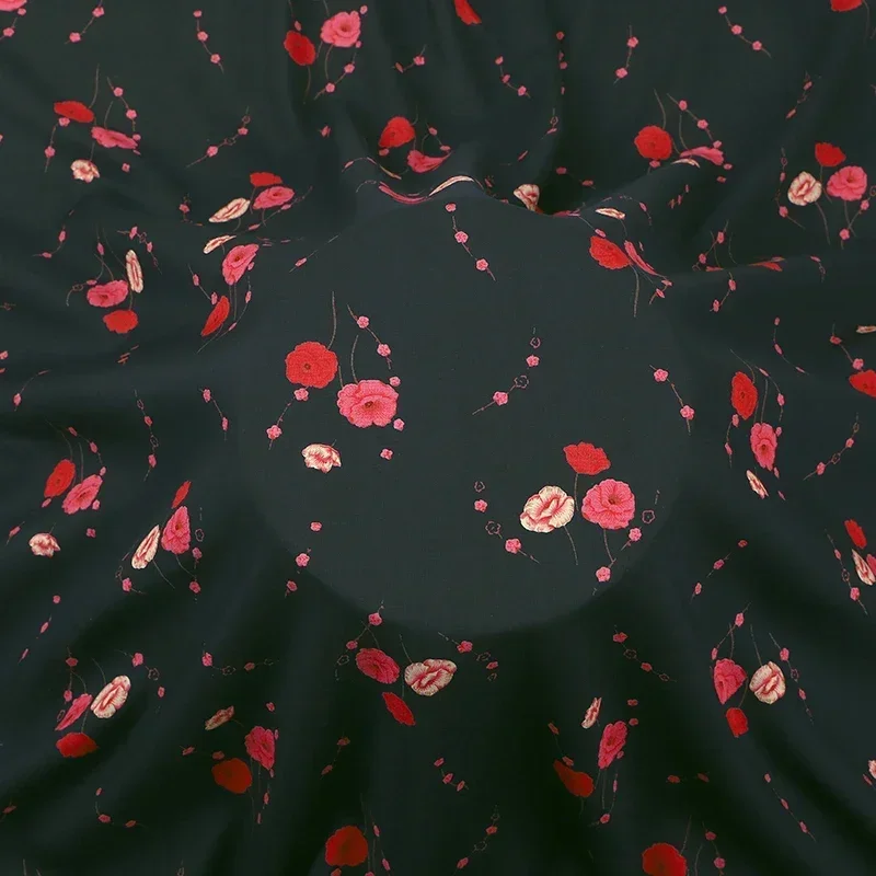 Discharge Printing Rayon Fabric Summer By The Meter for Dresses Clothes Pajamas Diy Sewing Cloth Soft Breathable Printed Flower