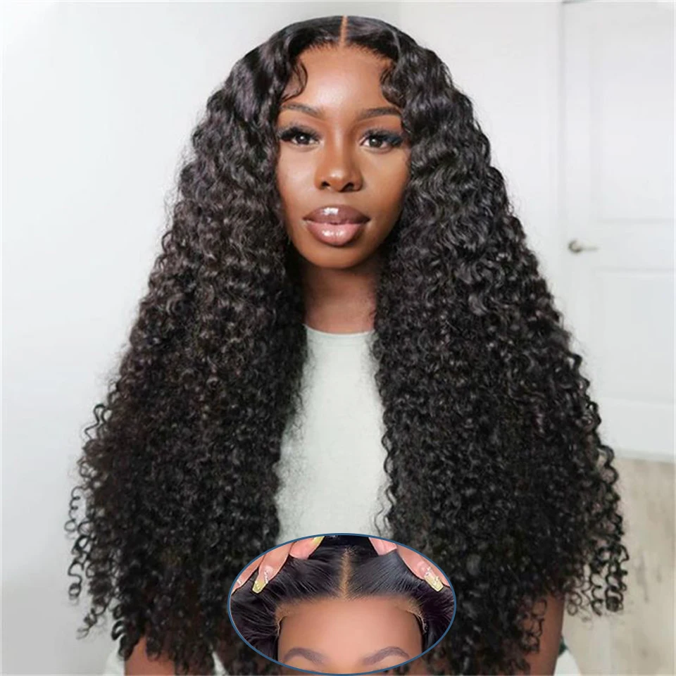 

Wear And Go Curly Lace Front Wigs Human Hair Preplucked Density 180 Pre Cut Lace Glueless Curly Human Hair Lace Wigs Can Be Dyed