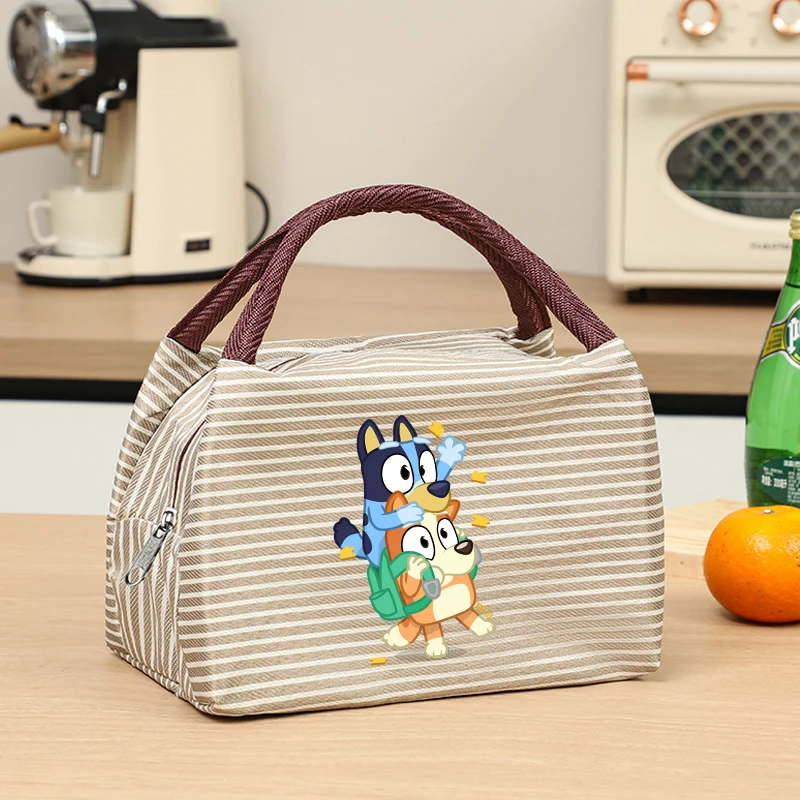 Blueys Bingos Portable Lunch Bags Thermal Insulation Lunch Box Storage Bag School Lunch Box Picnic Storage Large Capacity Tote