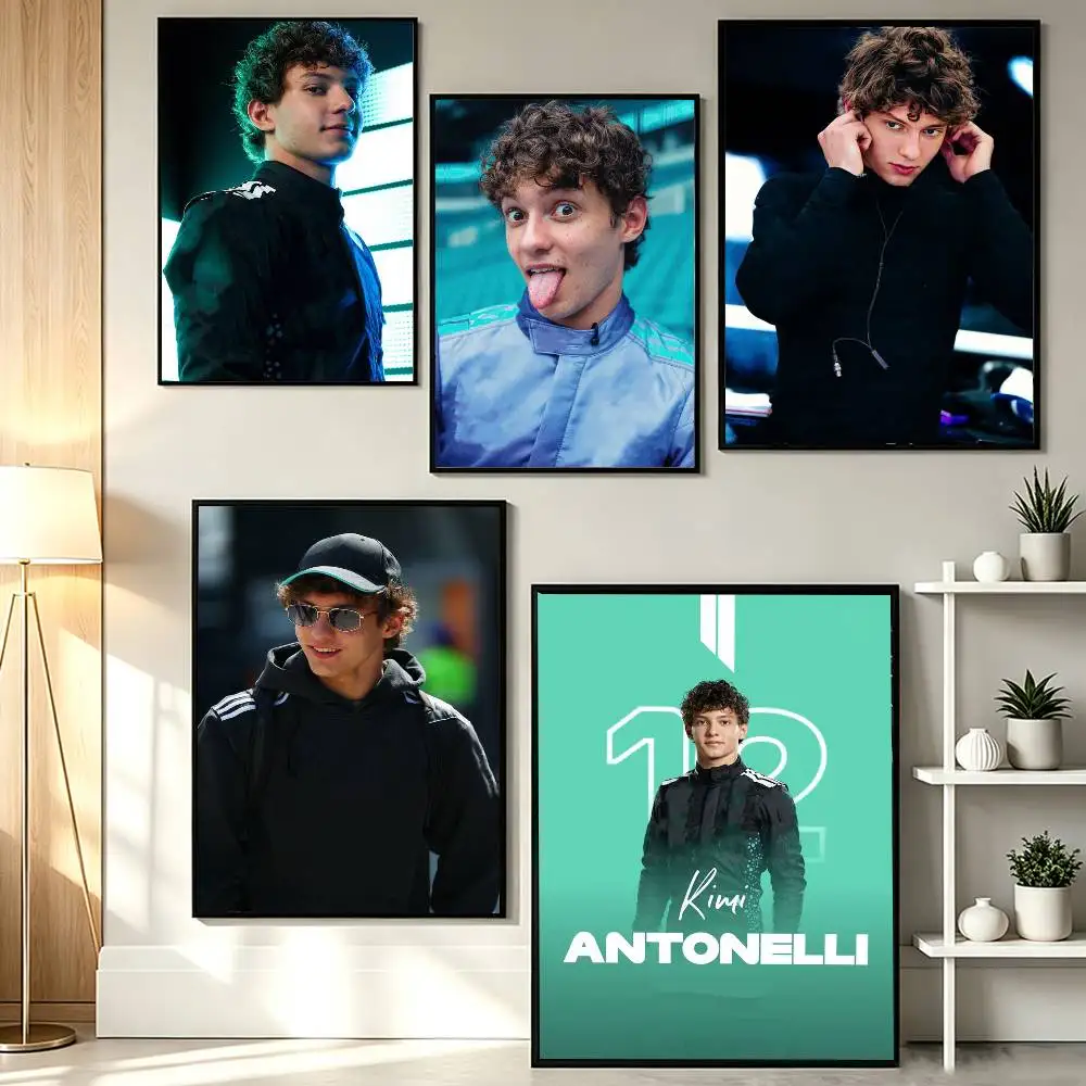 Race Driver A-Andrea Kimi Antonelli(1) Poster HD Self Adhesive Waterproof Wall Art Ideal for Home Office Dorm Gift