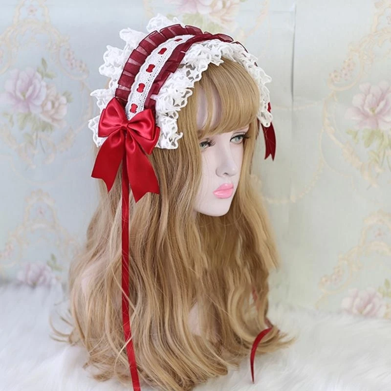 R1We Gothic Headdress Bintang Aksesori Rambut Rambut Cosplay Bow Ribbon Headband