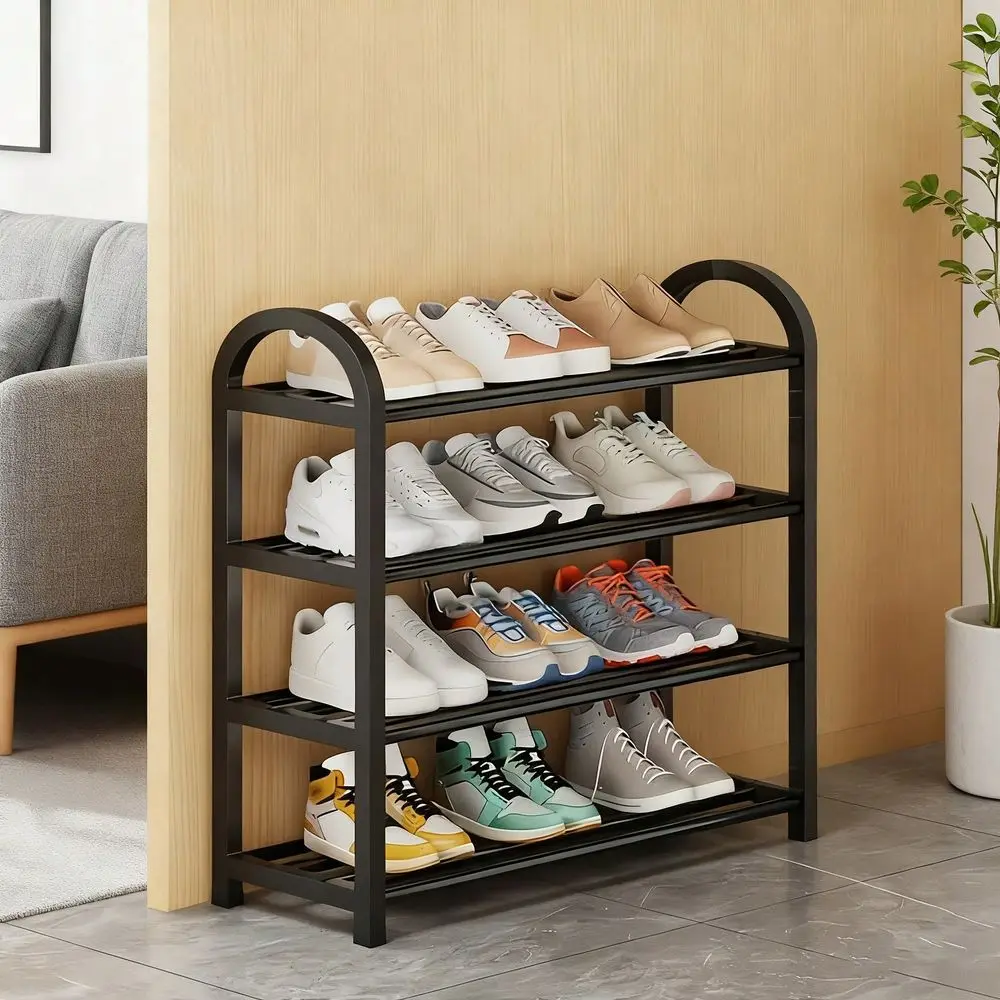 Four Layer Shoe Rack Storage Cabinet, Suitable For Wardrobes, Made Of Stainless Steel Material. Dedicated For The Front Entranc