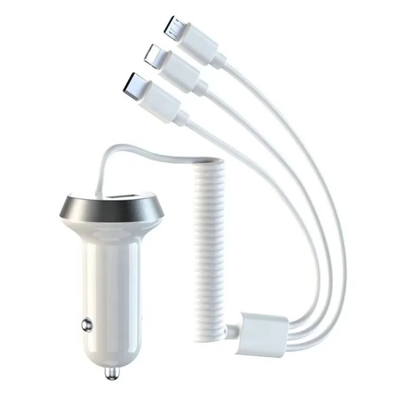 

New Car Charger Dual USB One-to-three-line Fast Charging Multi-function Cigarette Lighter 3.1a Car Charger