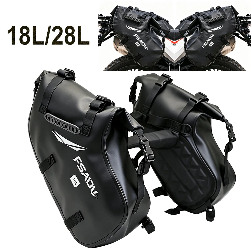 Universal Motorcycle Pannier Bag Saddle Side Bags Motorcycle Bag Waterproof 18L/28L Large Capacity 2PCS