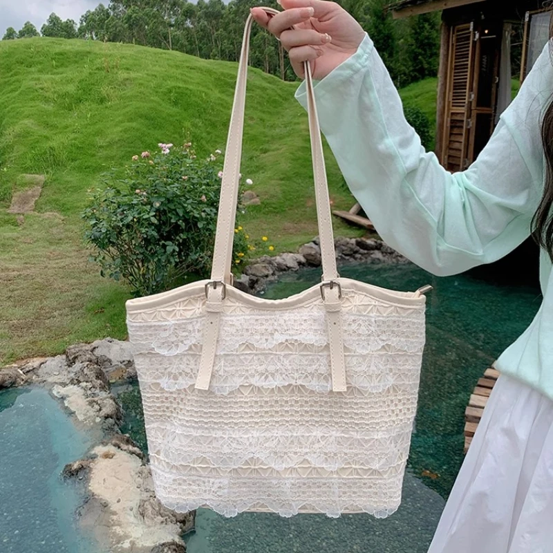 doce-renda-feminina-portatil-tote-bolsas-casuais-malha-senhoras-sacos-de-ombro-simples-commuter-feminino-grande-capacidade-axilas-saco