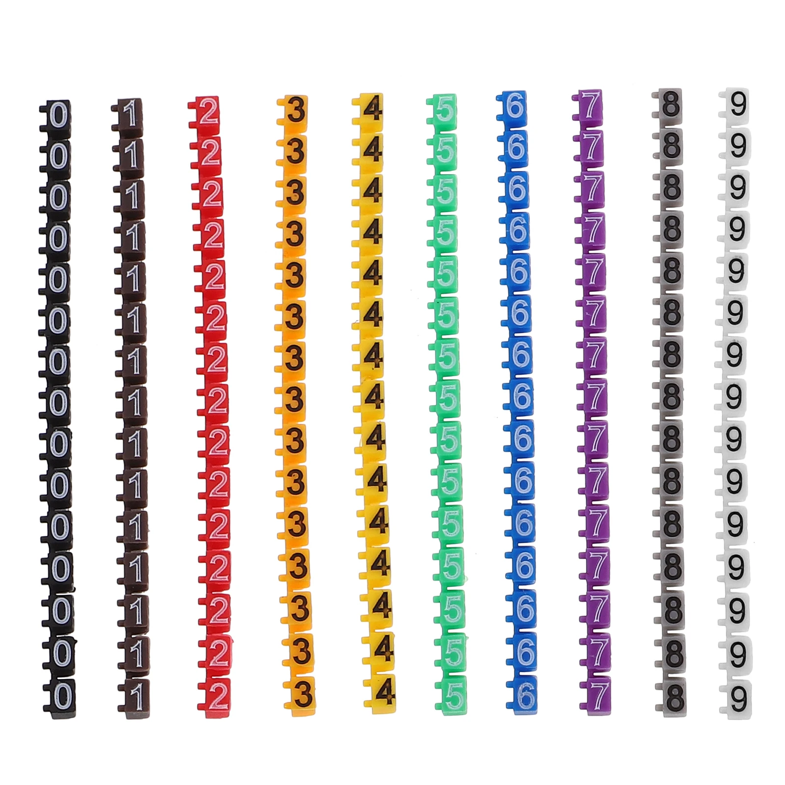

150 Pcs Reusable Digital Number Tube Cable Labels Round Stitching Cables Office