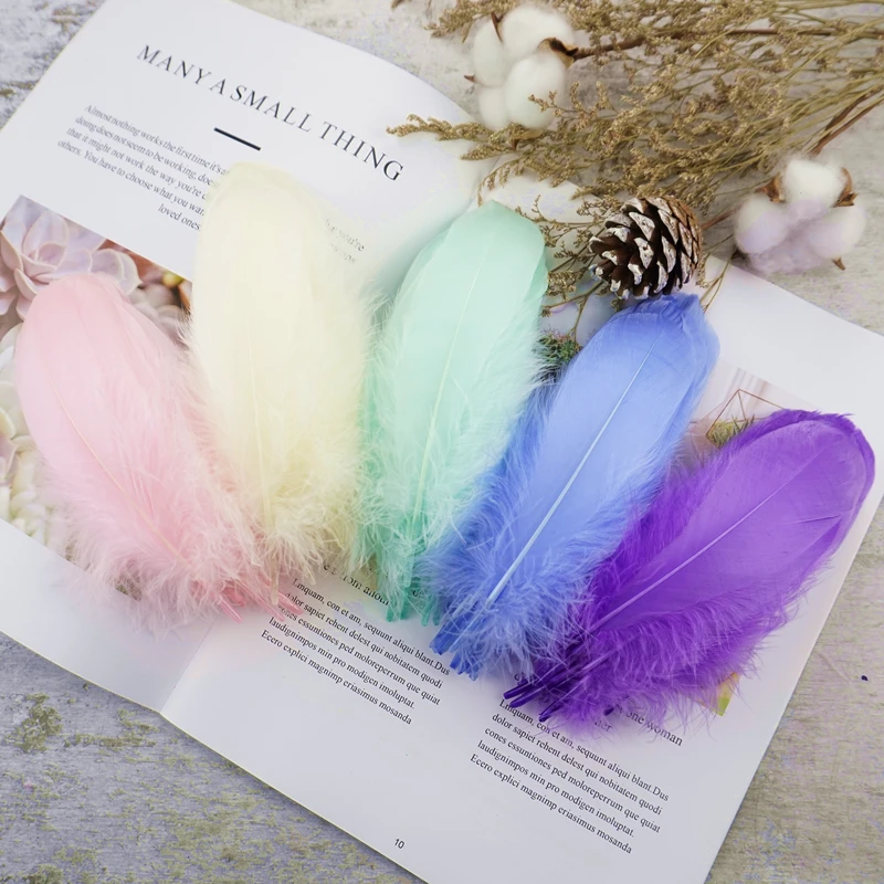 13-18cm Colorful Goose Feathers Dream Catcher Accessories Soft Natural Swan Plume Wedding Party Decoration DIY Jewelry Creation