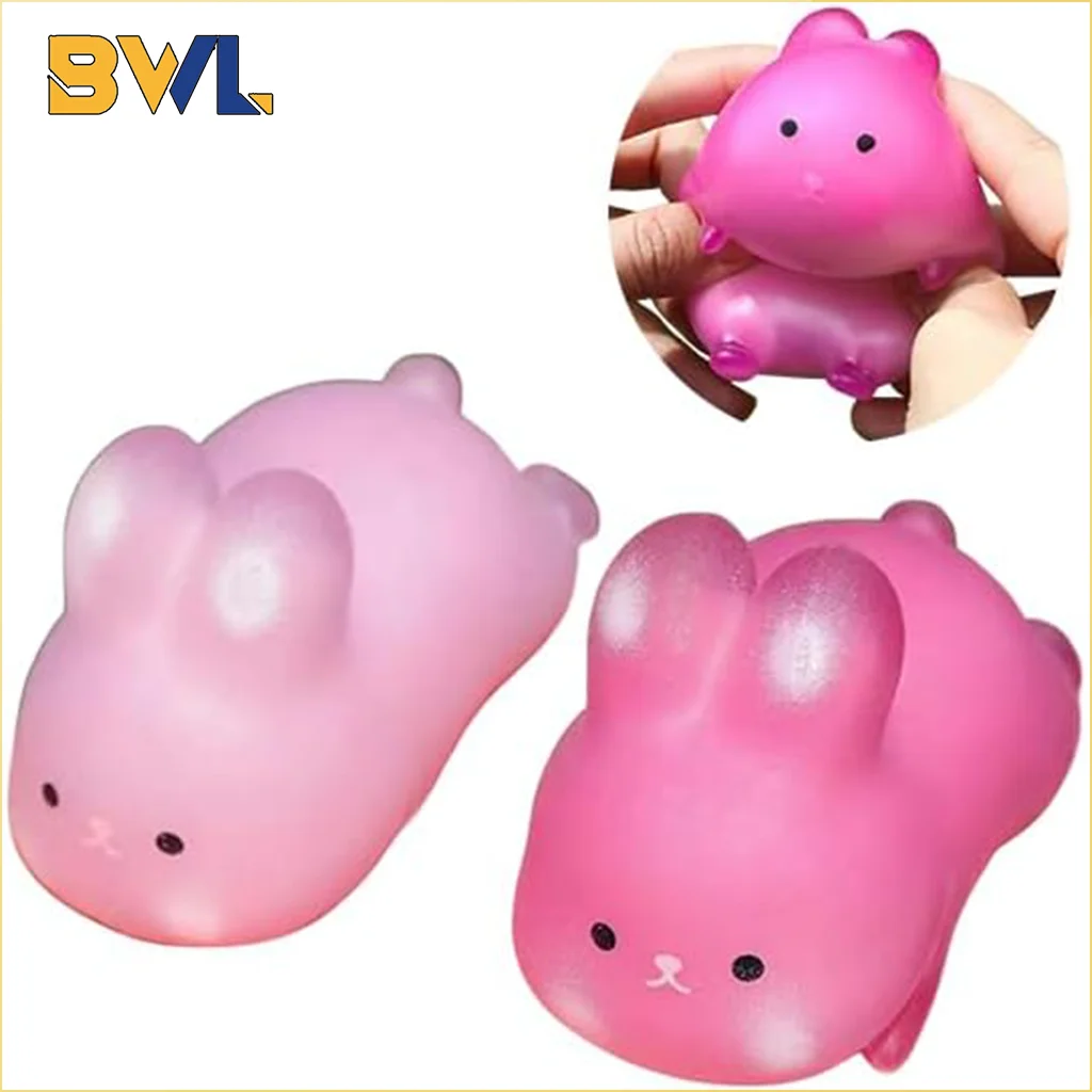 1-20 pçs luz ativada mudança de cor coração coelho mole alívio do estresse brinquedo morango cubo de gelo ansiedade redutor sensorial fidget