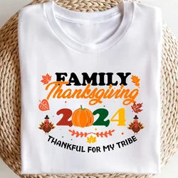 2024 Thanksgiving Team Lightweight T-shirt Gratitude Family Reunion Party T-shirt Suitable For High Quality Gifts To Family