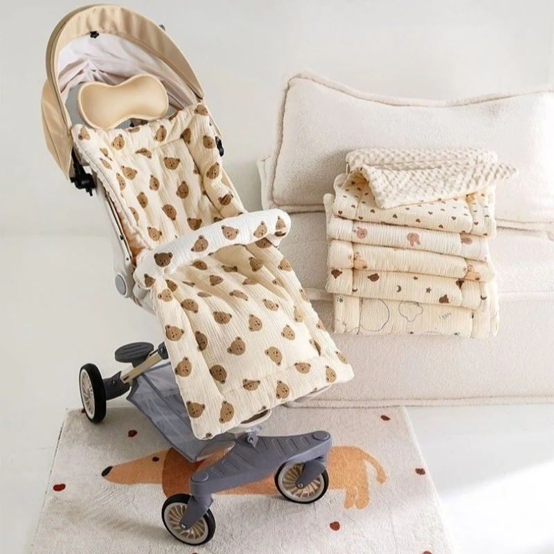Baby Stroller Mat Thick Soft Velvet Cotton Pad Universal Pram Cushion Keep Warm Kids 75x35cm