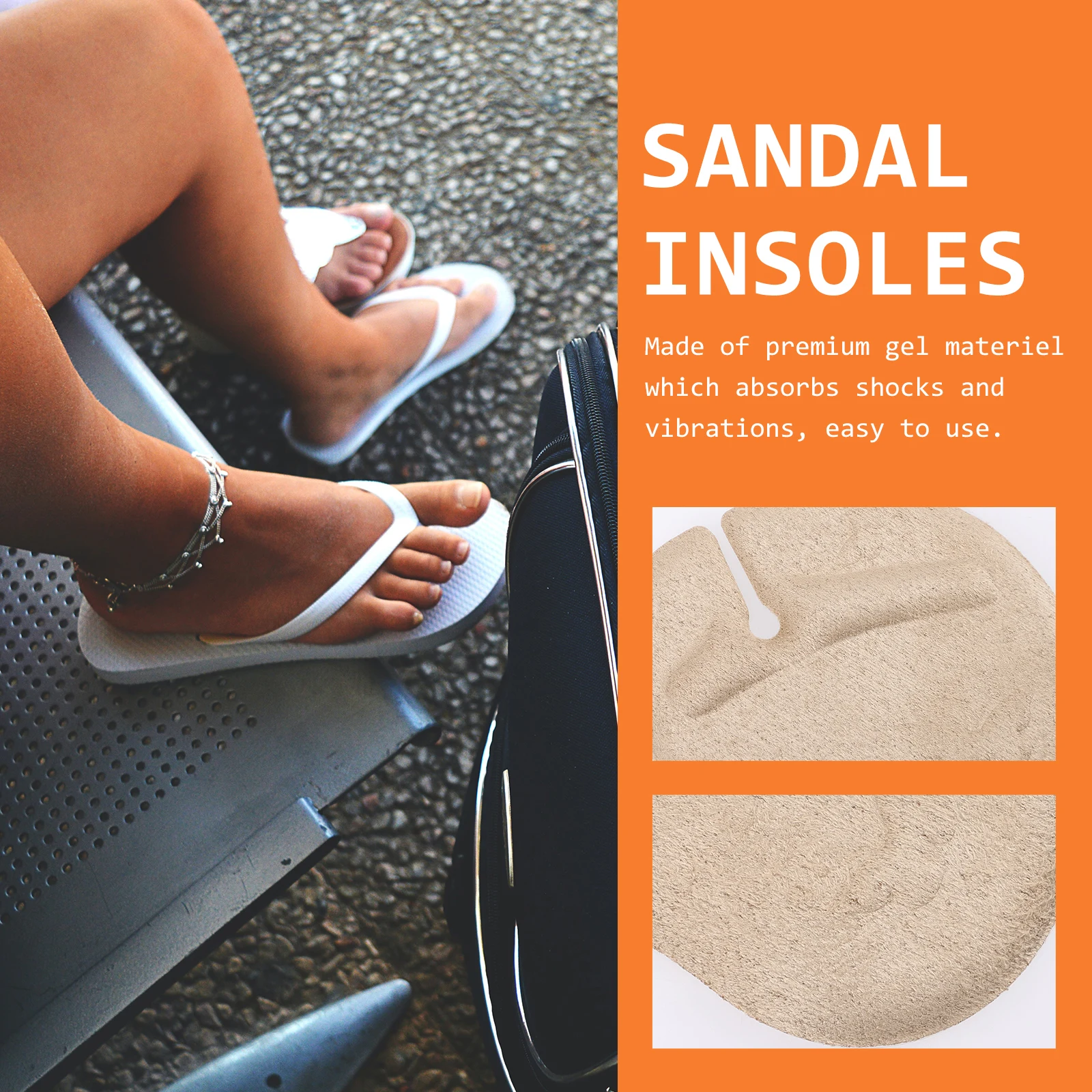 

3 Pairs Flip Flops Adhesive Forefoot Pads Gel Sandal Sandals Women Insoles Inserts Silicone Half-size Cushion