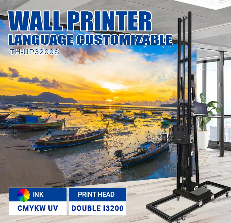 TH-UP3200S 3d Wall Printer Business Machine Price Best Printer for Printing Wall Art  print head  I3200 dual-head.