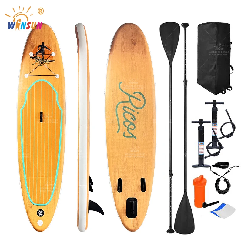 WINSUN Inflatable  water sports Surfboard sup paddle board surfboard with fins OEM surfing paddleboard air sup board