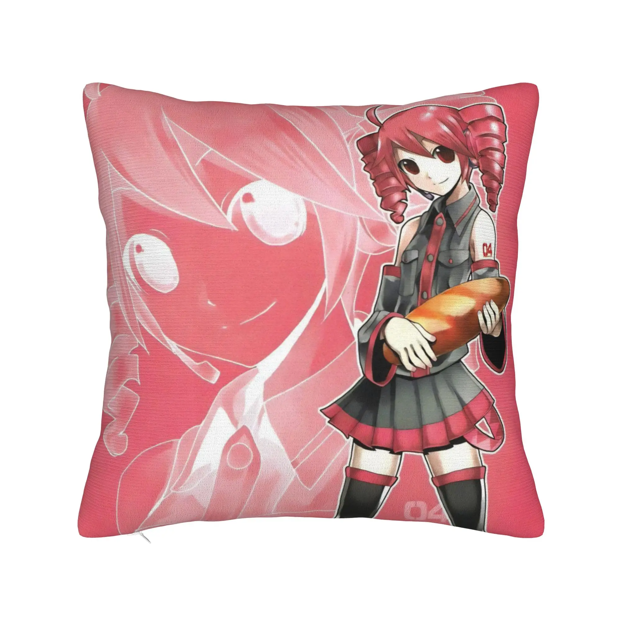 Kasane Teto Square Pillow Cases Anime Vtuber Cushion Cover Awesome Zippered Decorative Throw Pillow Case Cover for Home 40*40cm