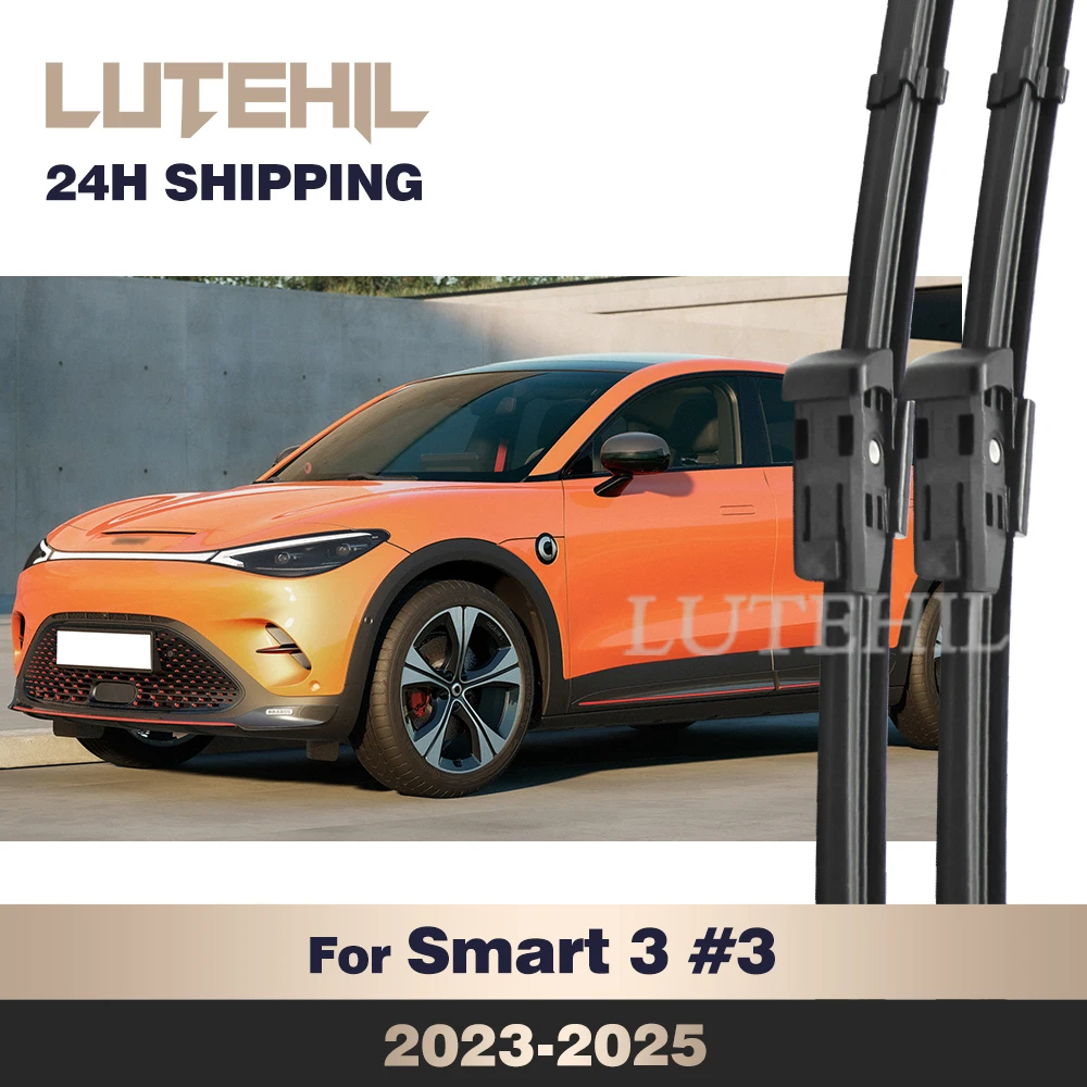 Für Smart 3 # 3 2023–2025 2024 Wischer-Frontwischerblätter, Windschutzscheibe, Windschutzscheibe, Fensterbürste, 61 cm + 50,8 cm