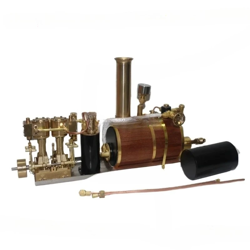Model power group A2 of inline twin cylinder reciprocating steam engine