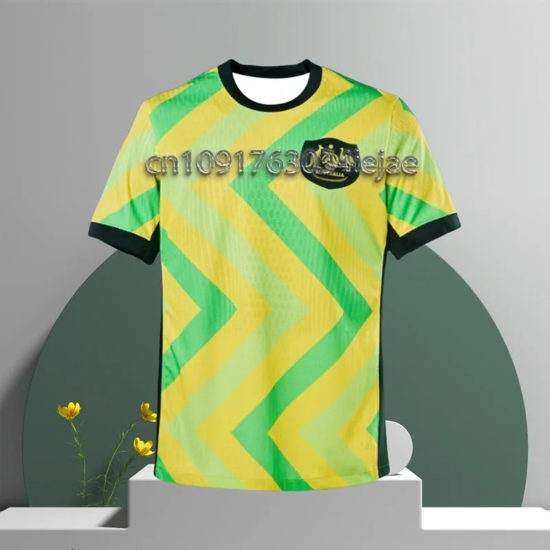 

MOTO-Mens Australia Home&Away Short Sleeve 3D Printing Football Shirt Youth Kids Oversized Soccer Training Uniform Unisex Jersey