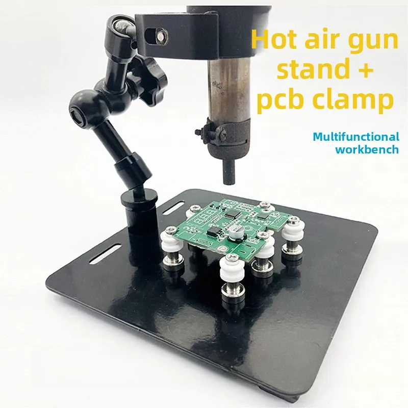 Hot Air Rework Station with Soldering Iron & Holder, 2-in-1 SMD Chip Removal Desoldering Tool 480°C 700W