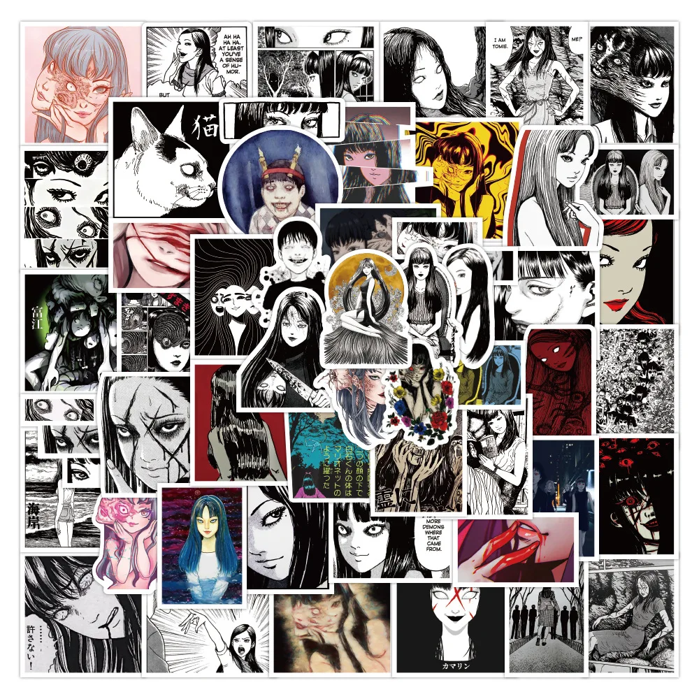 50 PCS Anime Japan Movies Dark Horror Thriller Girls Skateboards Car Stickers