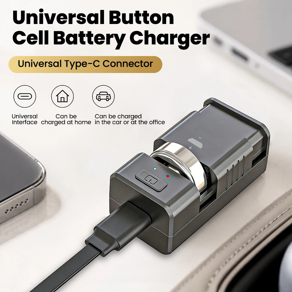 Universal Button Battery Charger Portable Battery Charger LIR2032 2477 2450 Universal Car Key Remote Charging Device