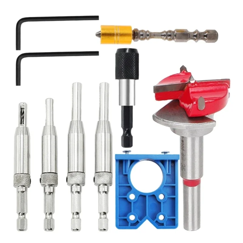 8 PCs Pots Modelo dobradiça Conjunto Funcionamento da porta Funcionário Modelo perfuração para