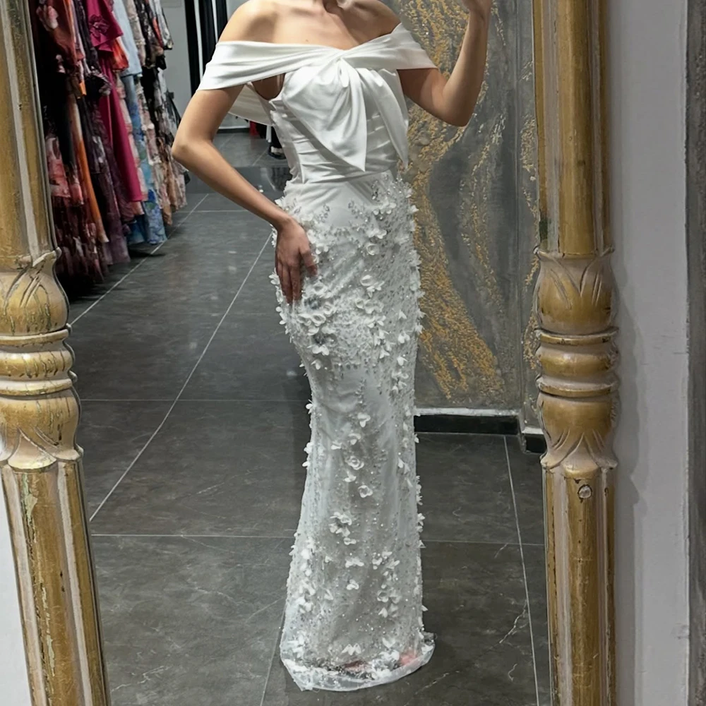 Maßgeschneiderte gerade Abendkleider, bodenlang, schulterfrei, ärmelloses Abendkleid, modisches Partykleid mit Pailletten und Blumen
