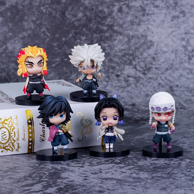 Demon Slayer Tanjiro Kawaii Figure Rengoku Shinobu Mitsuri Giyuu Kimetsu No Yaiba  Anime Figures Decorations Toy Ornaments Gifts