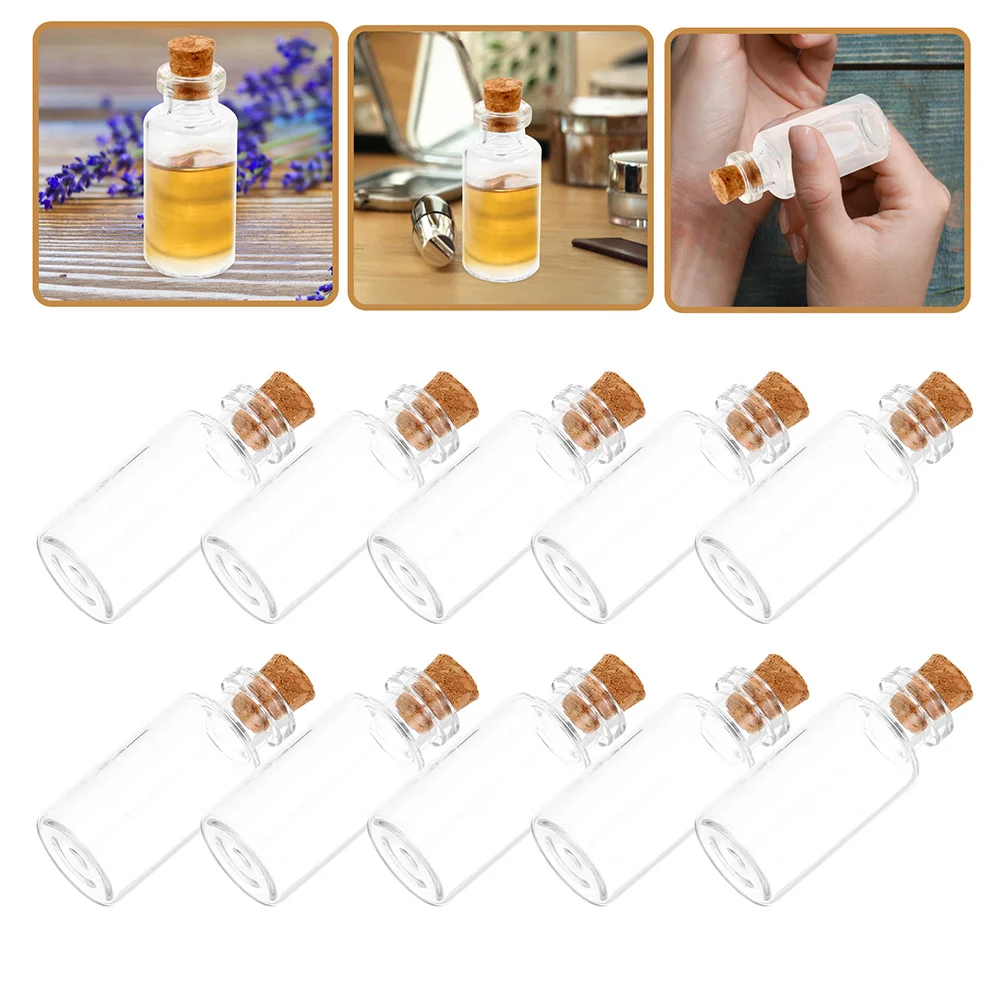 

12Pcs Mini Transparent Glass Wish Bottles DIY Crafting Tiny Jars with Cork Lids High Transparency Smooth Texture Unique