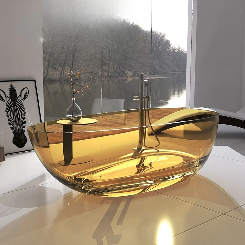 Transparent resin crystal bathtub Home hotel Homestay Independent bathtub Hotel project Collection bathtub