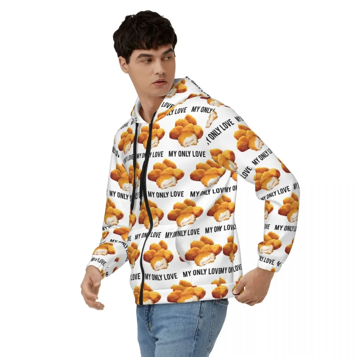 شذرات الدجاج بلدي الوحيد الحب قلنسوة بسحاب Harajuku البلوز الخريف الشتاء الرجال النساء البلوز كم طويل بلايز