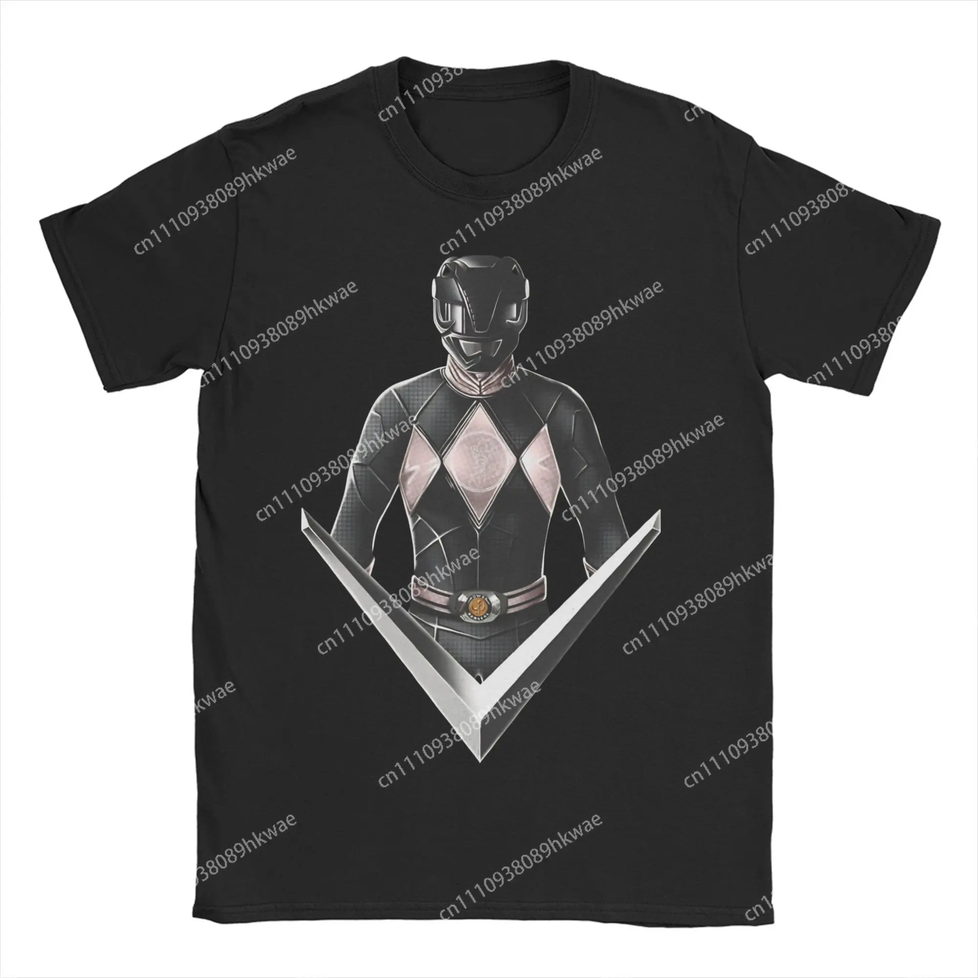 Men Women T-Shirt Power Rangers Mighty Morphin (Black Ranger) Awesome Cotton Tees Short Sleeve  T Shirts Crewneck Tops Plus Size