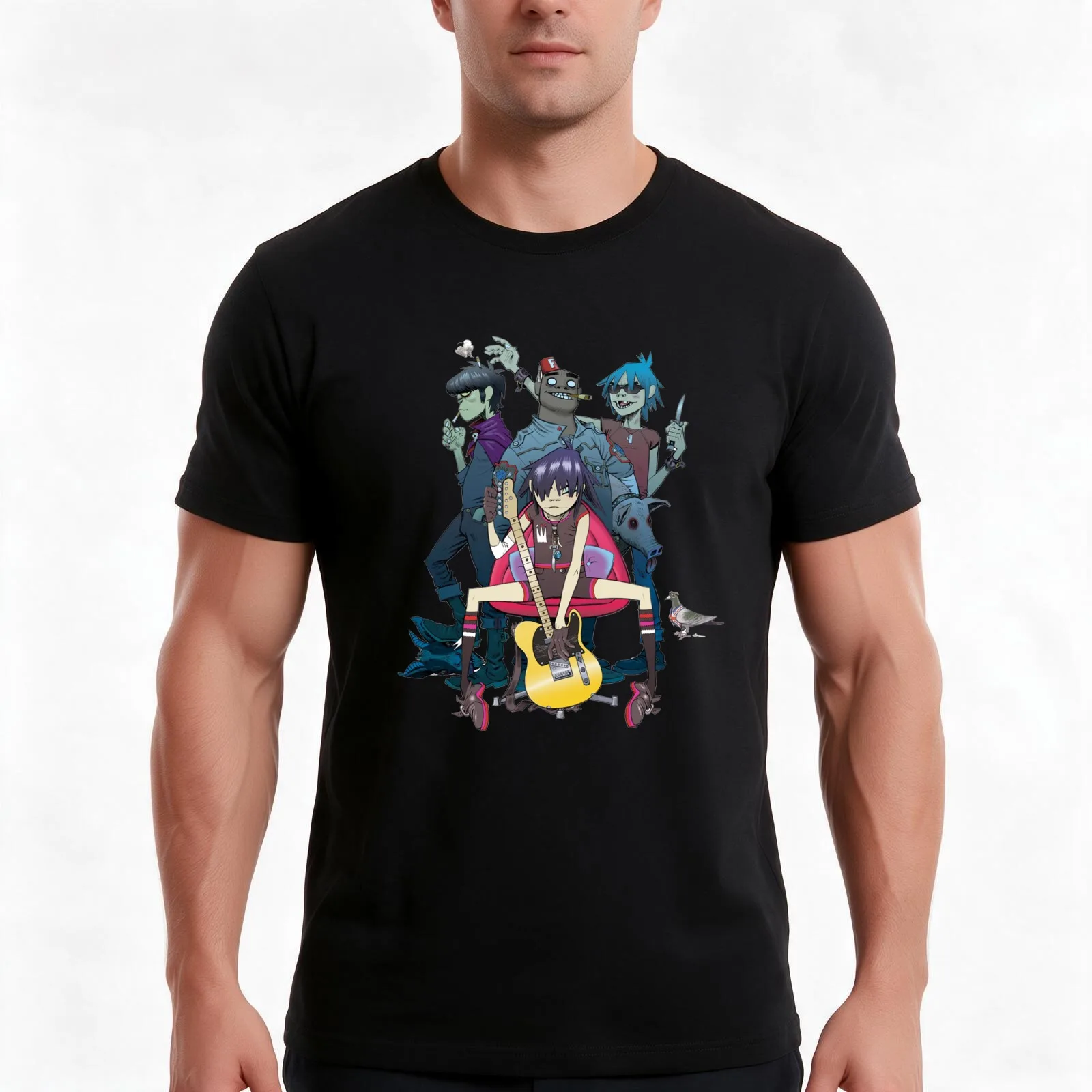 murdoc cracker island T-Shirt, Summer Casual Cotton Tee, Oversized Streetwear Tops, Vintage Graphic Print, Unisex Men Women