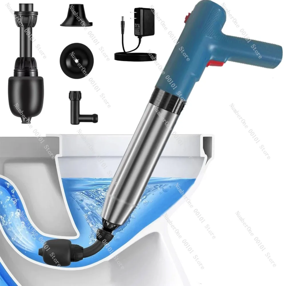 Rechargeable Lithium Battery Stainless Steel Pump Toilet Pipeline Unclogger All In One Electric Drain Cleaning Tool For Home