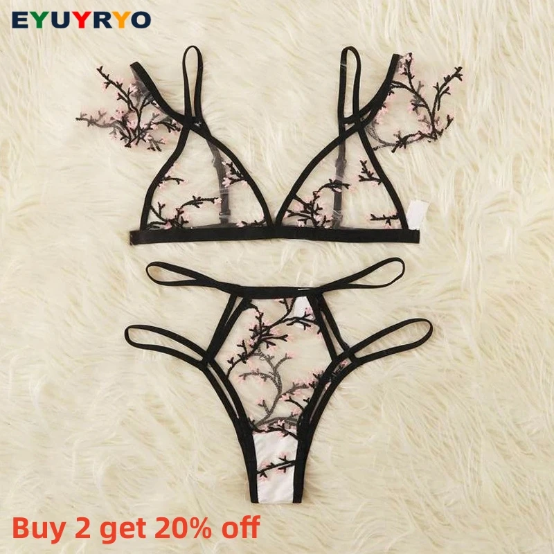 

Sexy Underwear Panties Kit Ladies Transparent Lace Bra Bikinis Exotic Thong Women Porn Fancy Sensual Female Erotic Lingerie Sets