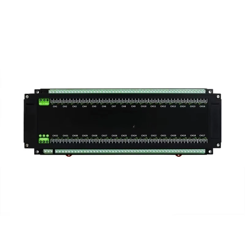 Modbus RTU 32-Ch Relay Module, RS485 Interface, Multiple Isolation Protection Circuits, Industrial-Grade, Rail-Mount Case