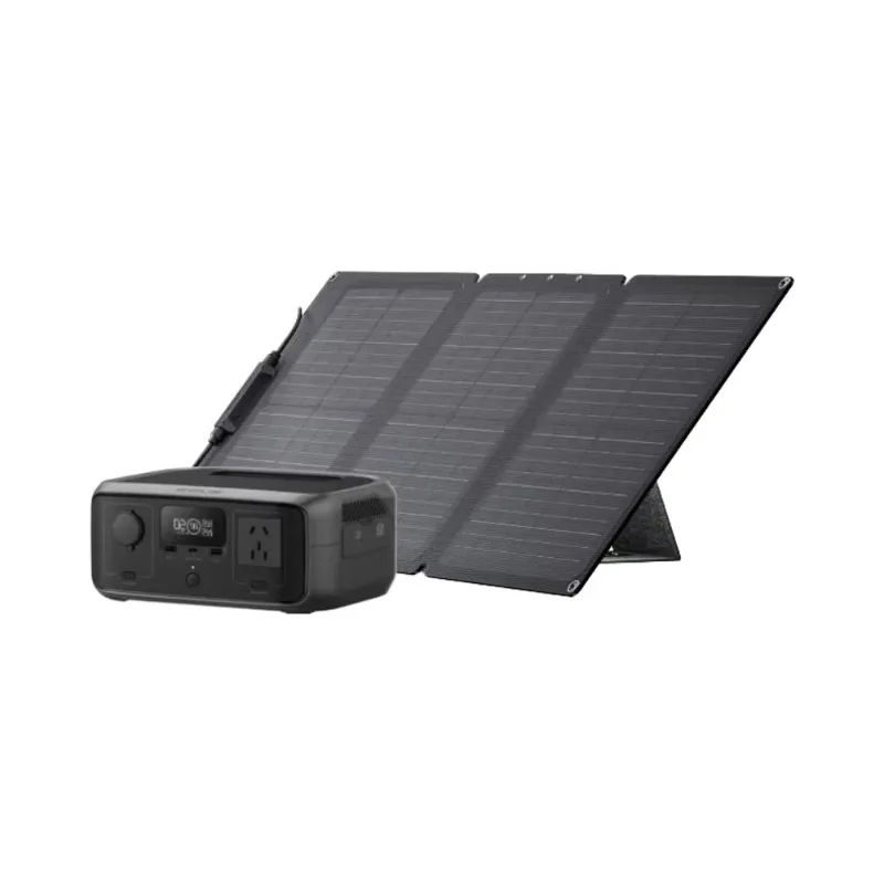 ECOFLOW RIVER 3 UPS + 110 W Solarpanel-Serie Tragbares Kraftwerk Solargenerator-Ladeausrüstung