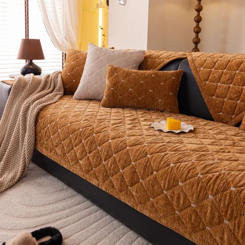

Chenille Universal Sofa Cover Non-Slip Combination Sofa Cushion L Shape Couch Towel for Living Room Protector Home Decor