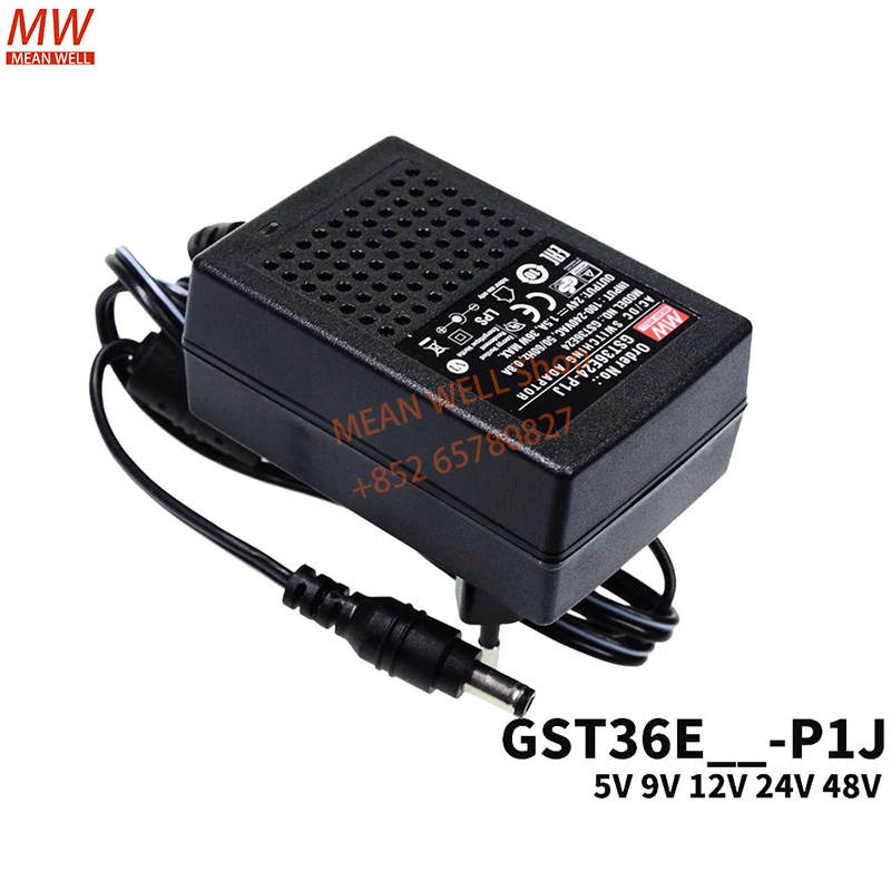 Original MEAN WELL 36W AC-DC Reliable Green Industrial Adaptor Power Supply GST36E05 07 09 12 15 18 28 48-P1J GST36E24-P1J