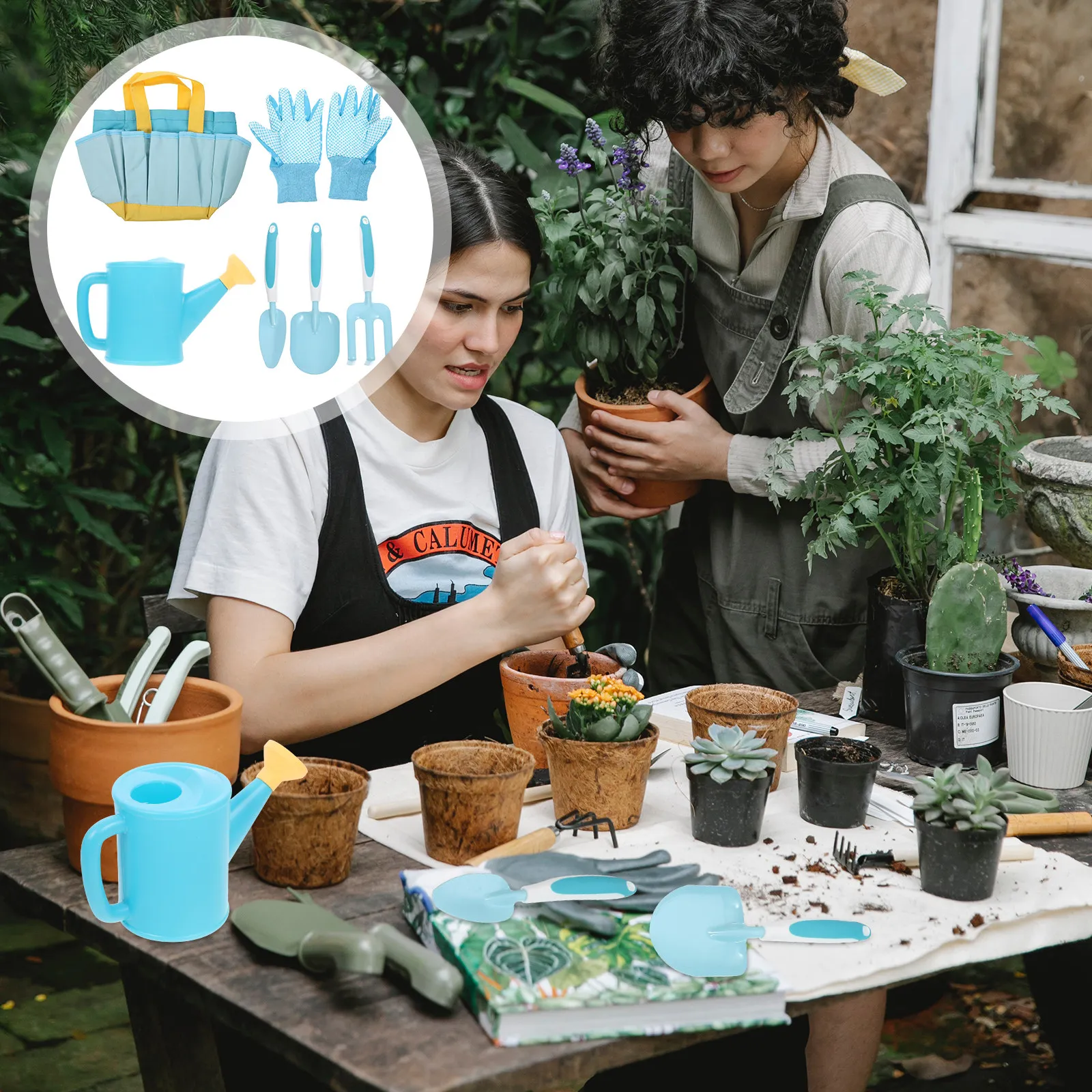 set-di-attrezzi-da-giardino-per-bambini-con-manico-liscio-pala-e-rastrello-resistenti-all'usura-utensili-portatili-per-fiori