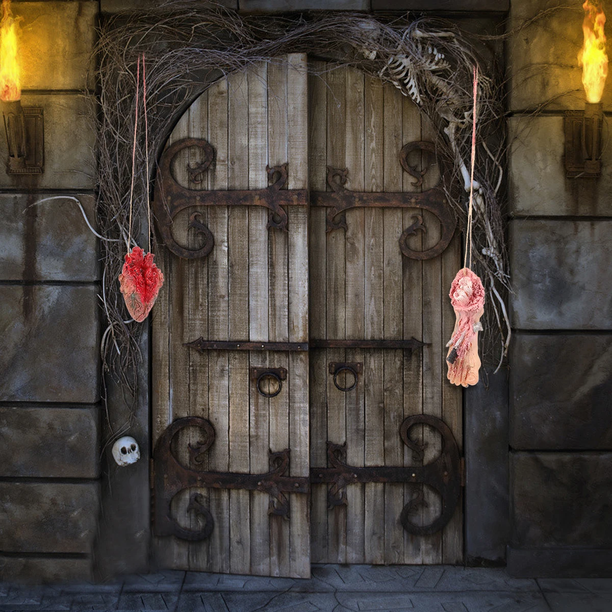 

2 Pcs Simulated Human Organ Pendant Fake Creepy Body Parts Props for Display Prank Organs Halloween Severed