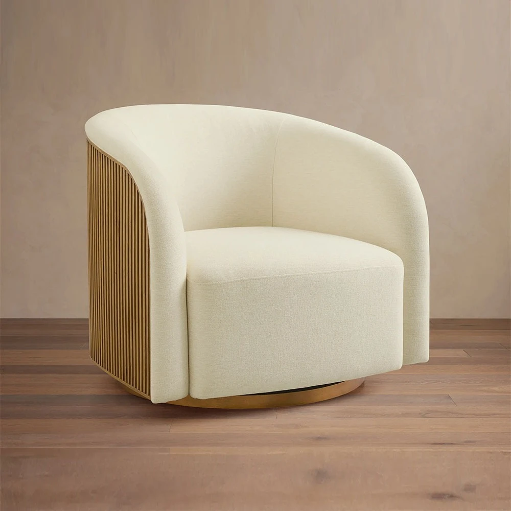 

My Home Luxury Home Furniture Accent Chair Single Swivel Living Room Chair Fabric Office Swivel Chair