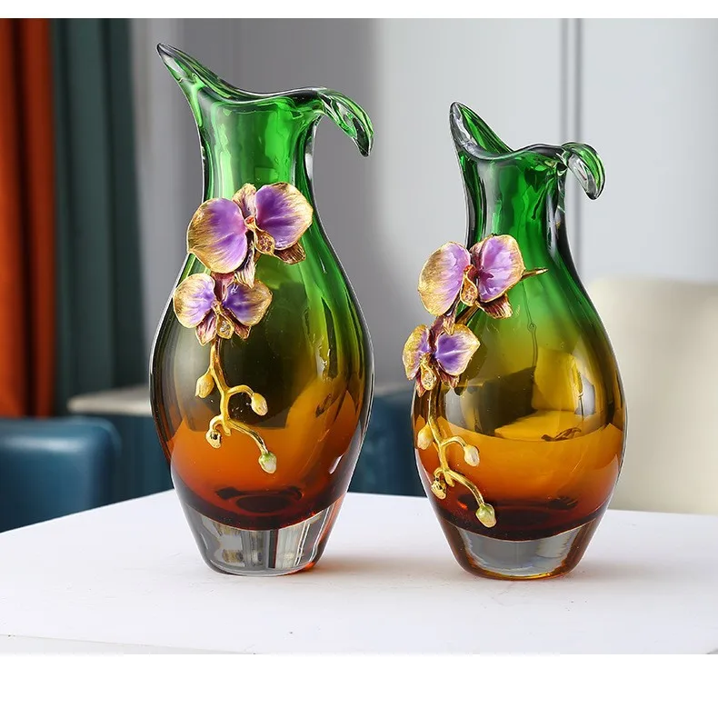 DSA Creative Light Luxury Modern Simple Enamel Color Craft Vase Living Room Dining Table Xuan Cabinet Ornament Flower Arranger
