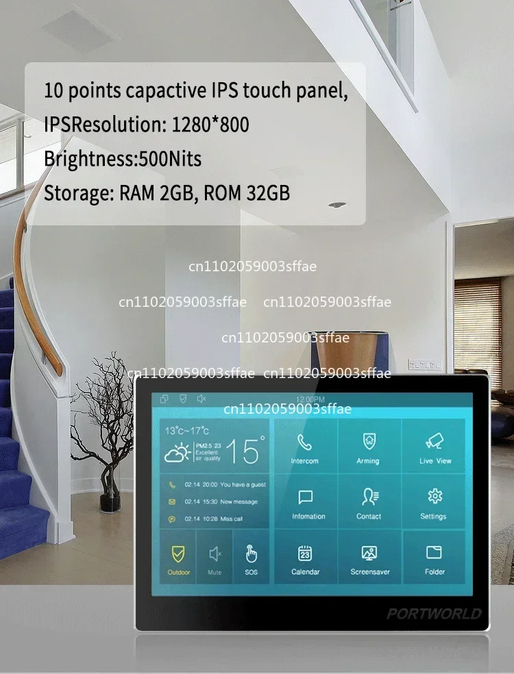 10 Inch IPS Touch Screen Smart Home Automation Landscape Display Android AIO POE Tablet Inwall Mount