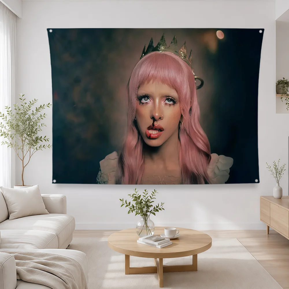 Hot Singer M-melanie Martinez Flag Polyester Banner Flags For Party Club Outdoor Interior Wall Paper Decoration Banner Gift